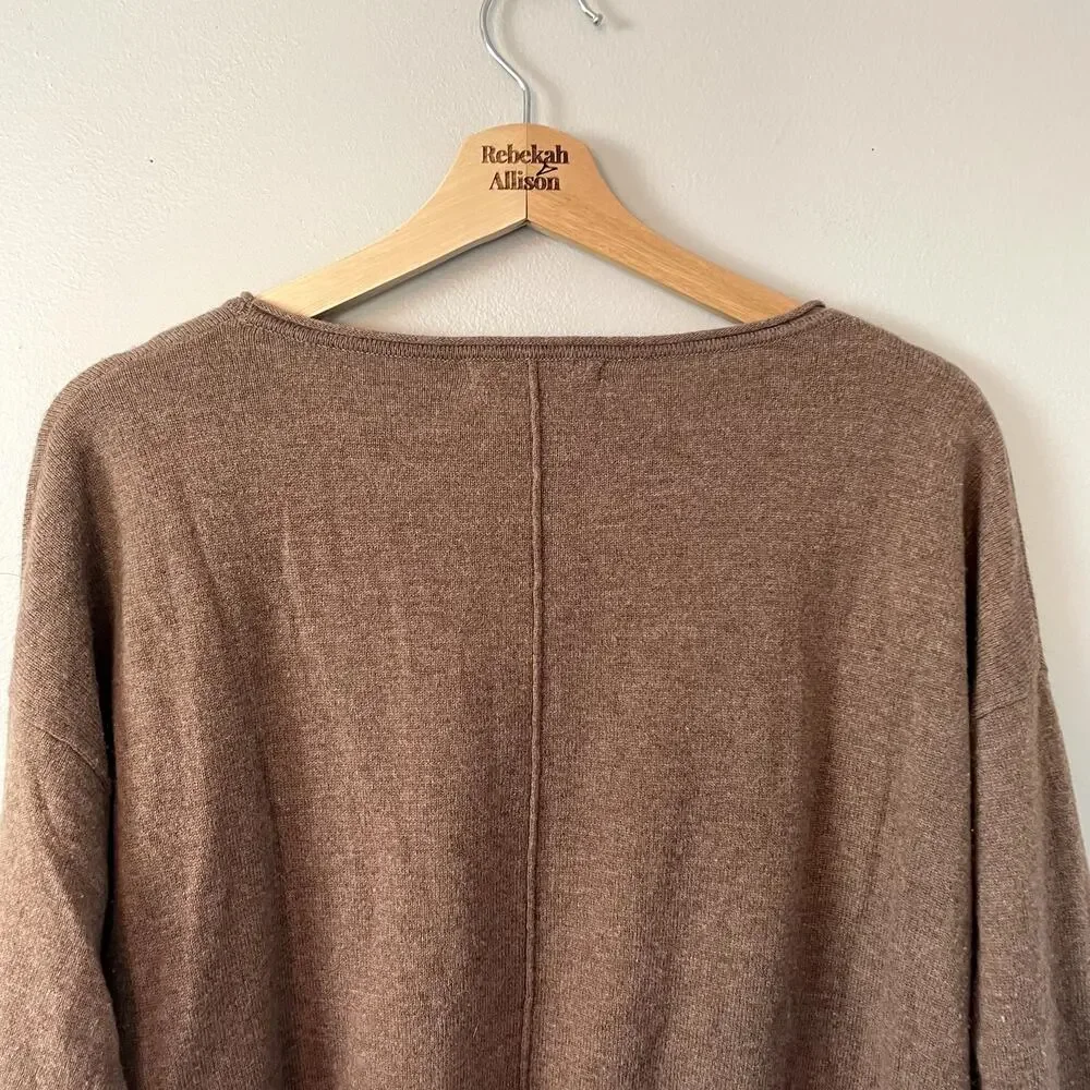 WooLovers Cashmere & Merino Pocket Tunic in Pecan Marl Size Medium - Picture 16 of 16